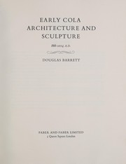 Cover of: Early Cola architecture and sculpture ; 866-1014 A.D.