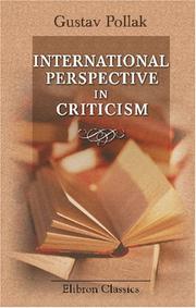 International perspective in criticism by Gustav Pollak