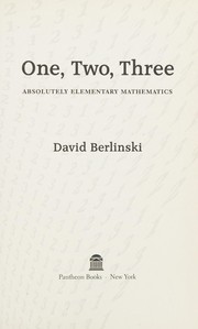 Cover of: One, two, three by David Berlinski