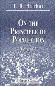 Cover of: On the principle of population: Volume 1