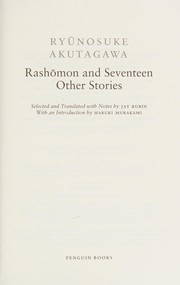 Rashōmon and seventeen other stories by Akutagawa Ryūnosuke