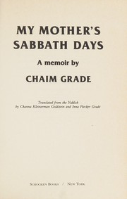 Cover of: My mother's Sabbath days: a memoir