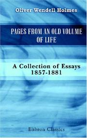 Cover of: Pages from an Old Volume of Life: A Collection of Essays, 1857-1881