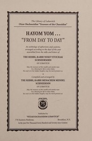 ha- Yom yom-- by Joseph Isaac Schneersohn