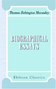 Cover of: Biographical Essays