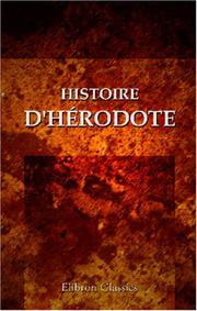 Cover of: Histoire d\'Hérodote