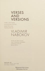 Cover of: Verse and Versions by Vladimir Nabokov