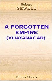 Cover of: A Forgotten Empire (Vijayanagar) by Robert Sewell