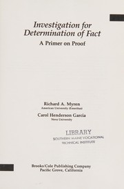 Cover of: Investigation for determination of fact by Richard A. Myren