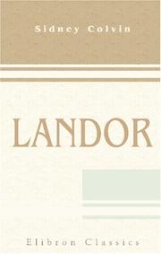 Cover of: Landor by Colvin, Sidney Sir