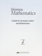 Cover of: Discovering mathematics: a guide for curriculum leaders and administrators.
