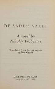Cover of: De Sade's valet: a novel