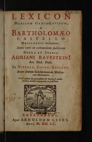 Lexicon medicum Graeco-Latinum by Bartolomeo Castelli