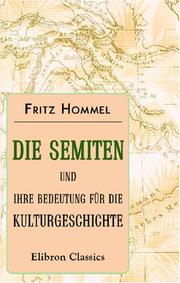 Cover of: Die Semiten und ihre Bedeutung für die Kulturgeschichte