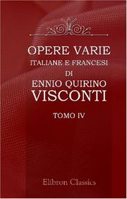 Cover of: Opere varie italiane e francesi di Ennio Quirino Visconti by Ennio Quirino Visconti