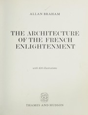 Cover of: Architecture of the French enlightenment.