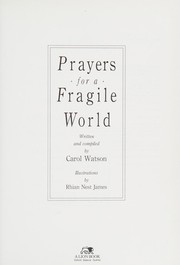 Cover of: Prayers for a Fragile World by Carol Watson