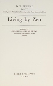 Cover of: Living by Zen by Daisetsu Teitaro Suzuki