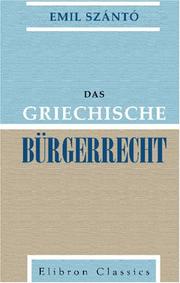 Cover of: Das griechische Bürgerrecht