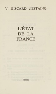 Cover of: L' état de la France