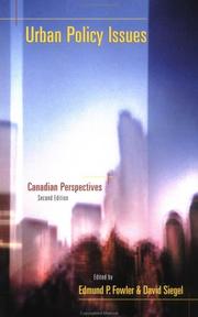 Cover of: Urban policy issues by edited by Edmund P. Fowler and David Siegel.