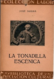 La tonadilla escénica .. by José Subirá