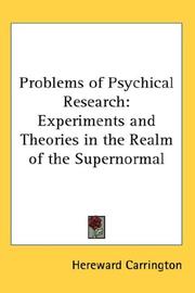 Cover of: Problems of Psychical Research by Hereward Carrington