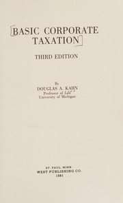 Cover of: Basic corporate taxation by Douglas A. Kahn