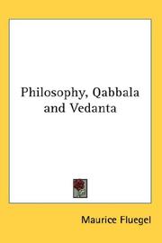 Cover of: Philosophy, Qabbala and Vedanta
