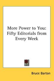 Cover of: More Power to You: Fifty Editorials from Every Week