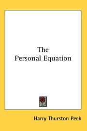 Cover of: The Personal Equation by Peck, Harry Thurston