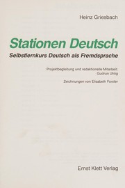 Stationen Deutsch - L'allemand par vous même by Heinz Griesbach