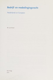 Cover of: Bedrijf- en mededingingsrecht