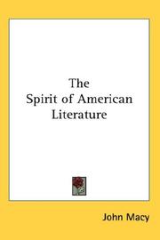 Cover of: The Spirit of American Literature