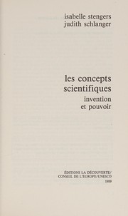 Cover of: Les concepts scientifiques: invention et pouvoir