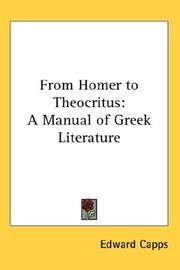 Cover of: From Homer to Theocritus by Edward Capps, Edward Capps