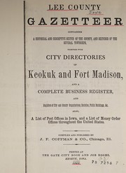 Cover of: Lee county gazetteer by J.F. Coffman & Co