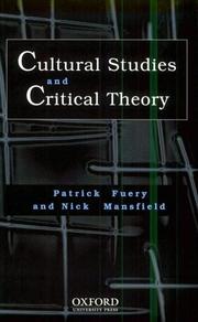 Cover of: Cultural studies and critical theory