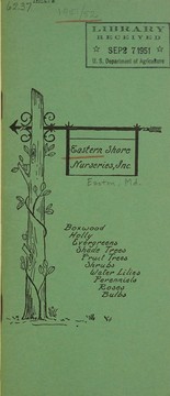 Cover of: Price list, fall 1951 - spring 1952 by Eastern Shore Nurseries