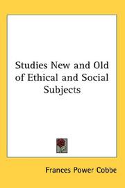 Cover of: Studies New and Old of Ethical and Social Subjects
