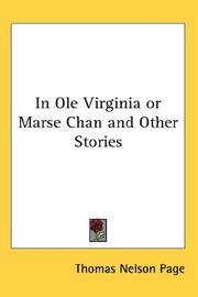 Cover of: In Ole Virginia or Marse Chan and Other Stories