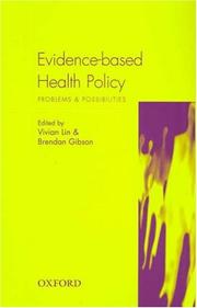 Cover of: Evidence-based health policy: problems & possibilities