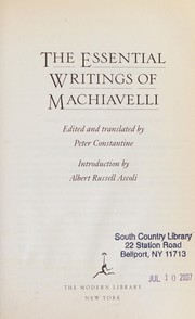 Cover of: The essential writings of Machiavelli