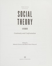Cover of: Social Theory: Continuity and Confrontation