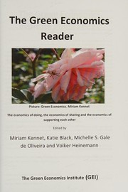 Cover of: The green economics reader 2010: the economics of doing, the economics of sharing and economics of supporting each other