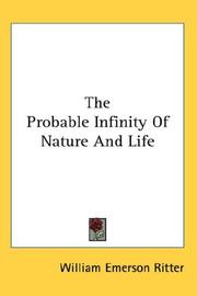 Cover of: The Probable Infinity Of Nature And Life