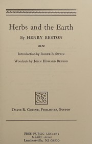 Cover of: Herbs and the earth by Henry Beston