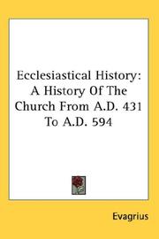 Cover of: Ecclesiastical History by Evagrius