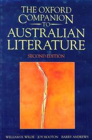 Cover of: The Oxford companion to Australian literature