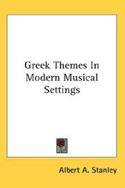 Cover of: Greek Themes In Modern Musical Settings